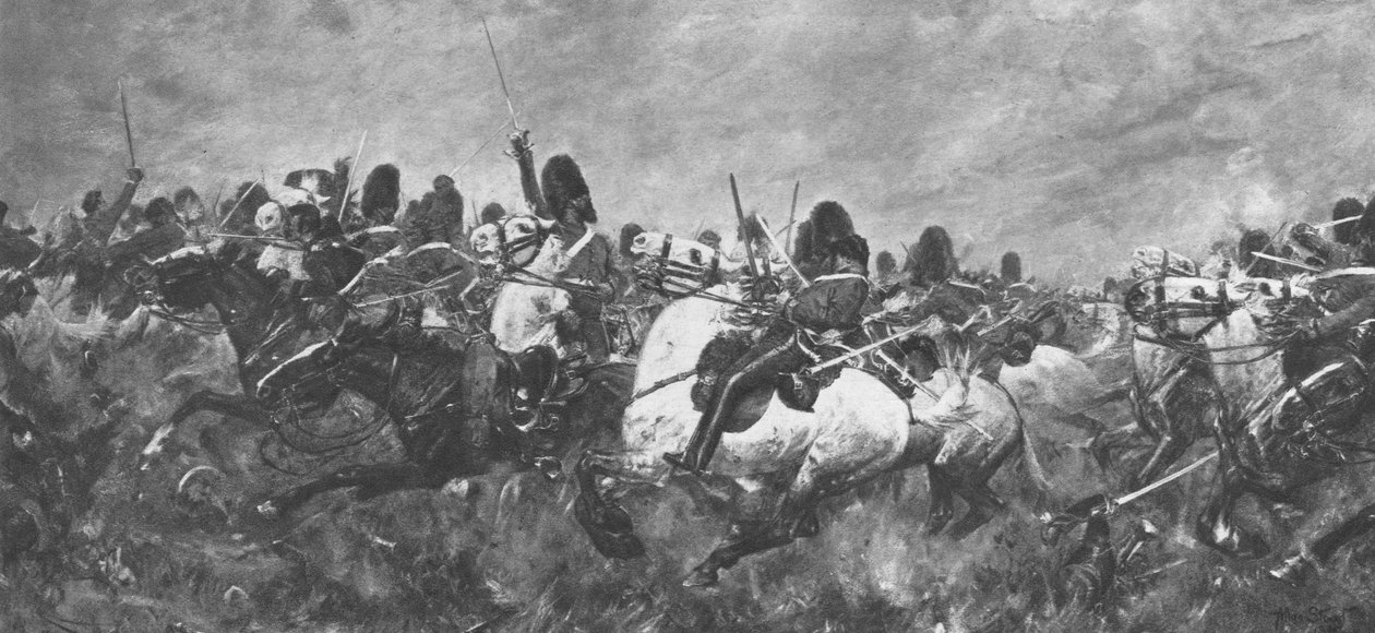 A krími háború, 1854-56: A skót szürkék gyűlése Balaclavánál, 1901. alkotó: Unbekannt
