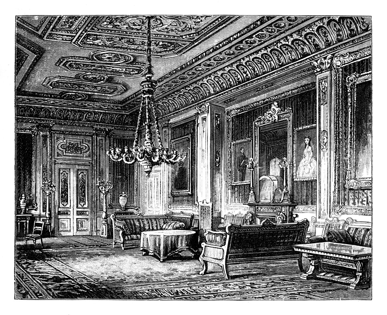 The Crimson Drawing Room, Windsor Castle, 1888 alkotó: Unbekannt