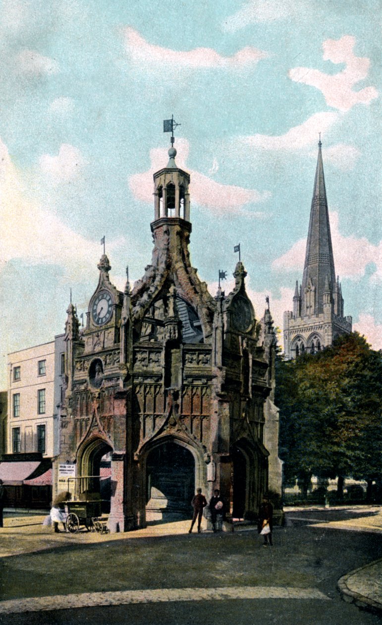 A kereszt és a katedrális, Chichester, West Sussex, XX. század eleje alkotó: Unbekannt