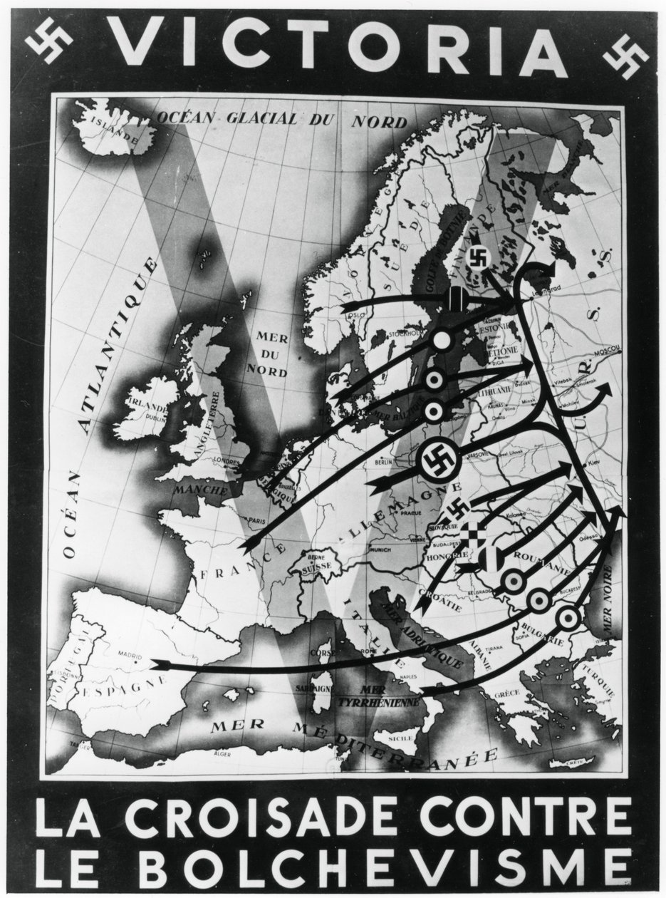 A keresztes hadjárat a bolsevizmus ellen, Vichy francia propagandaplakát, 1941 alkotó: Unbekannt