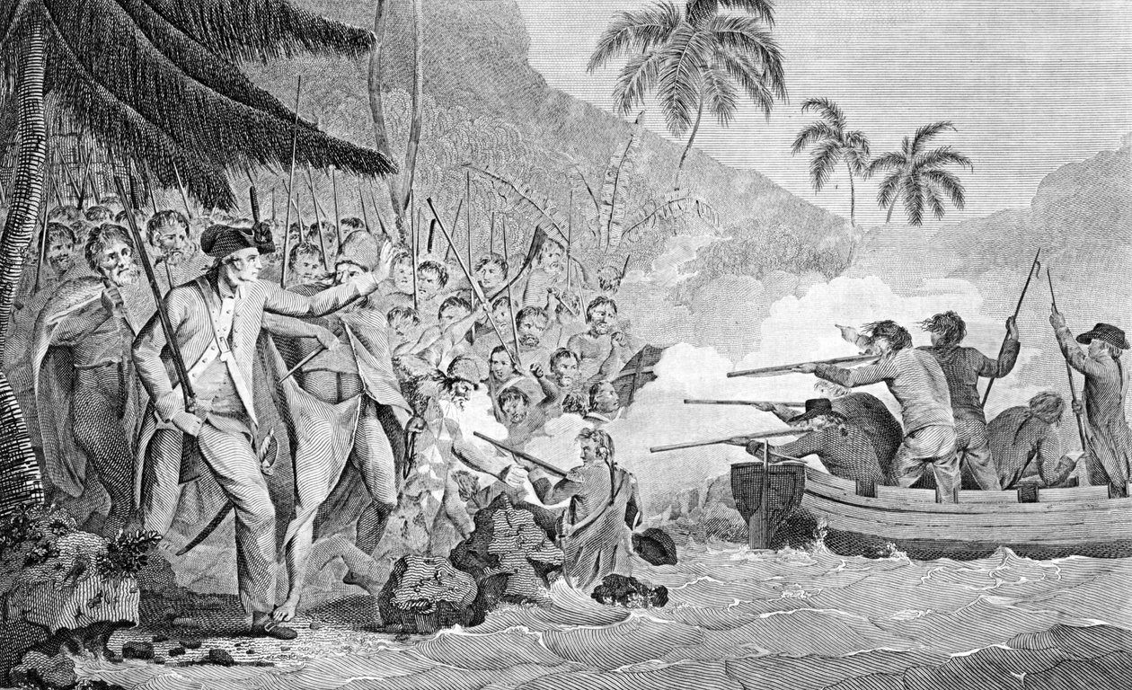 James Cook kapitány halála 1779. február 14-én, 1784 alkotó: Unbekannt