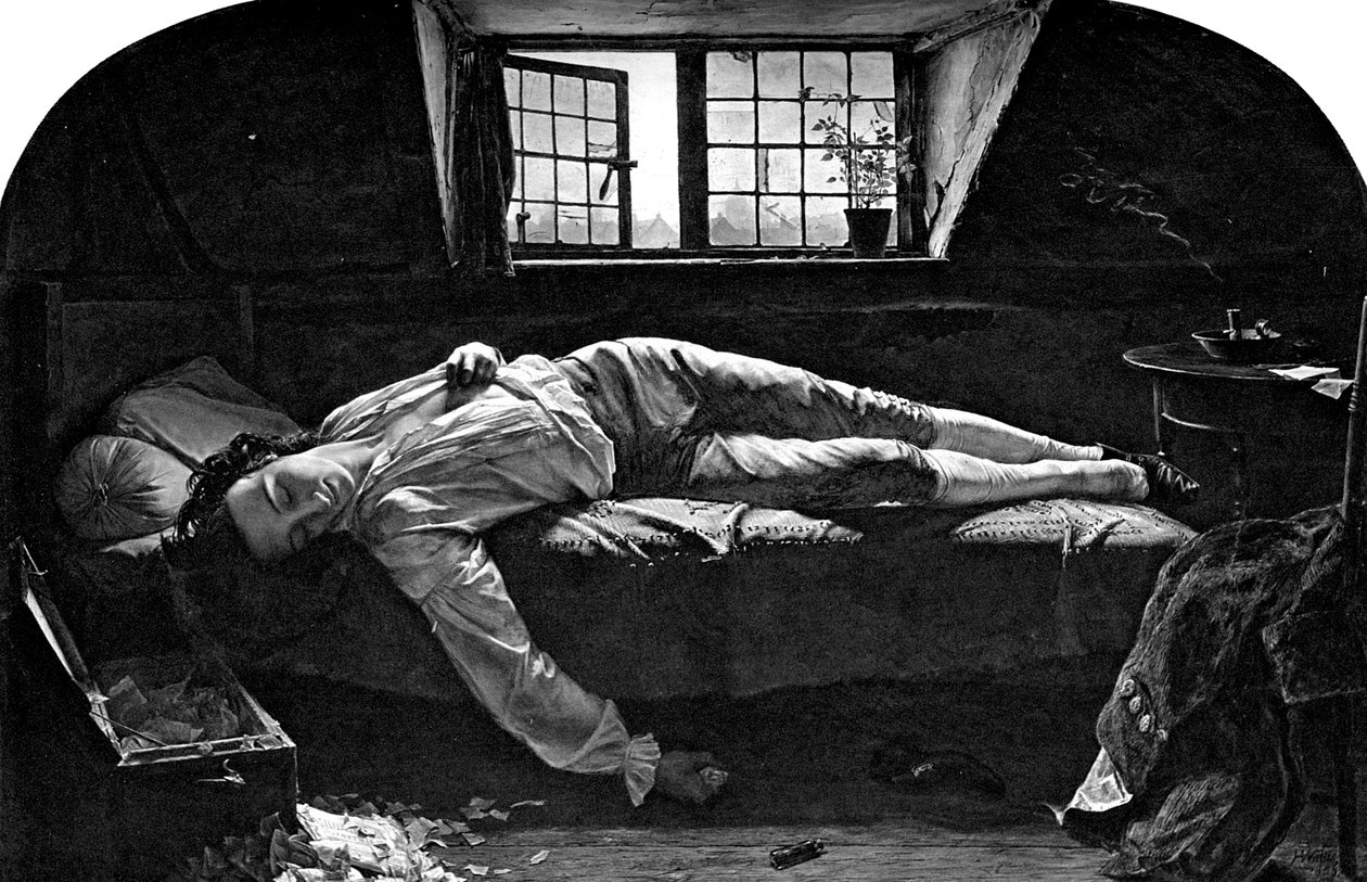 Chatterton halála, 1856-1900 alkotó: Unbekannt
