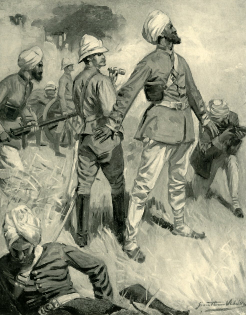 Robertss Sikh Orderly tábornok odaadása Spingawiban, 1901. alkotó: Unbekannt
