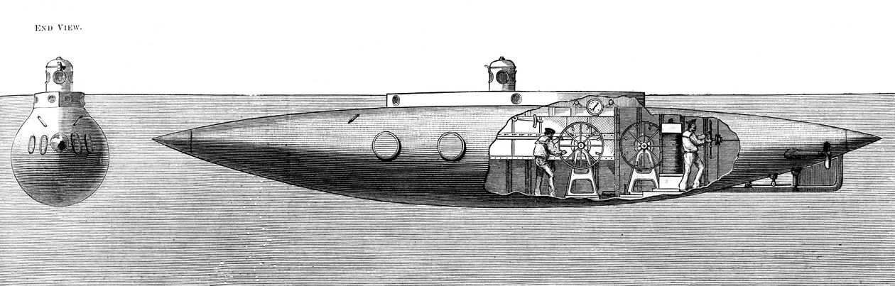 Süllyedő és emelkedő Nautilus tengeralattjáró, 1887 alkotó: Unbekannt