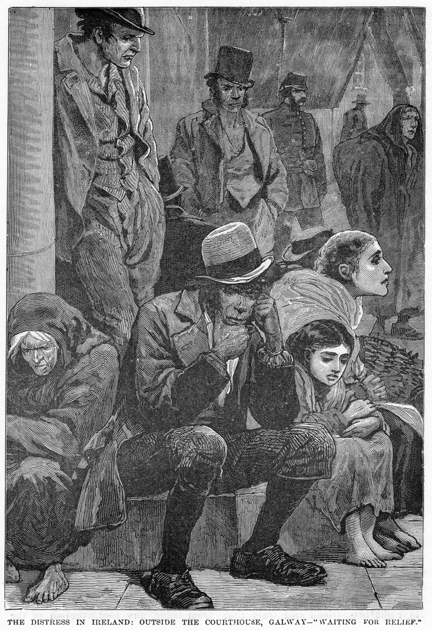 The Distress in Ireland: Outside the Courthouse, Galway – Segítségre várva, 19. század alkotó: Unbekannt