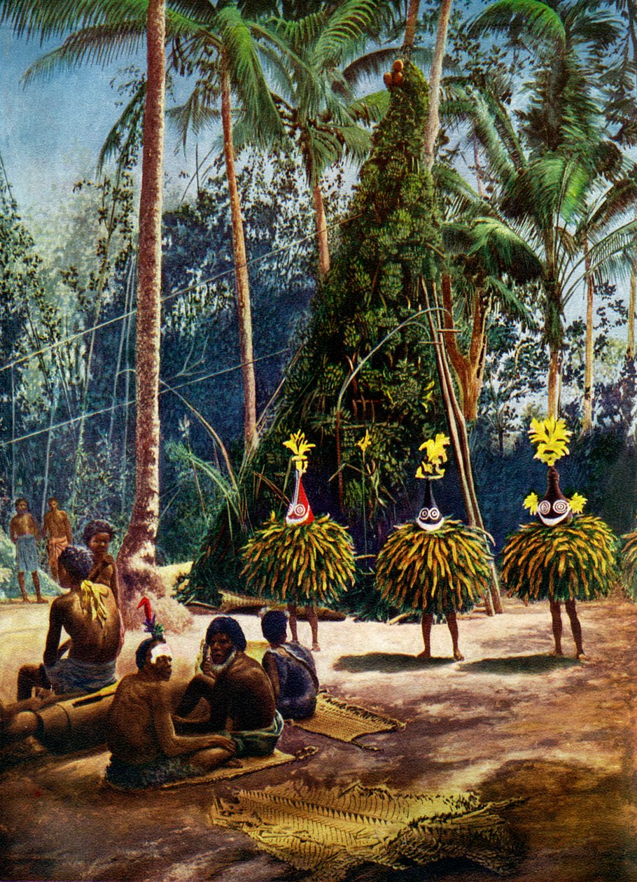 A Duk Duk társadalom, Bismarck-szigetvilág, Pápua Új-Guinea, 1920 alkotó: Unbekannt