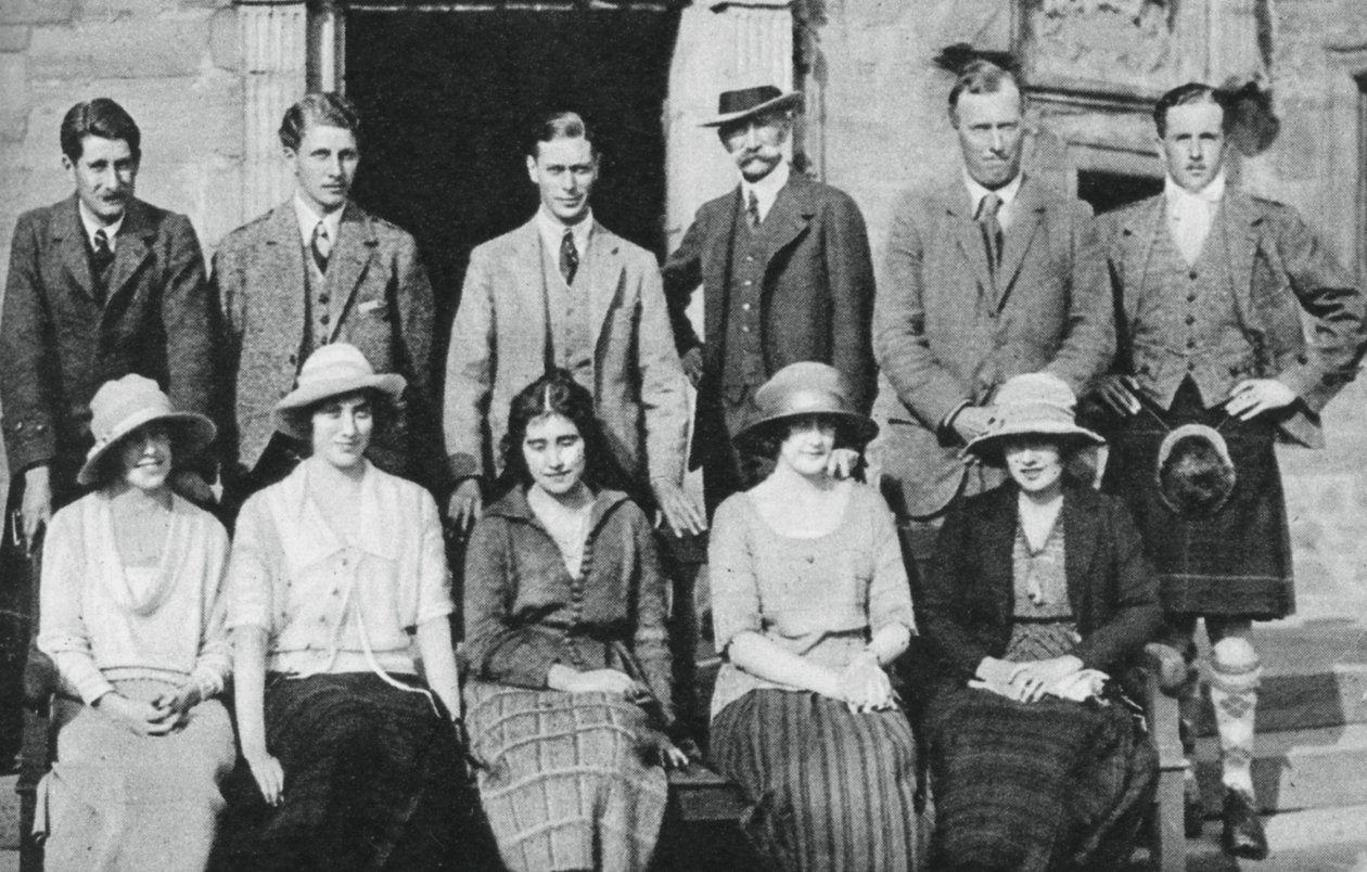 York hercege Strathmores grófjával lövöldözős parti, Skócia, 1921 alkotó: Unbekannt