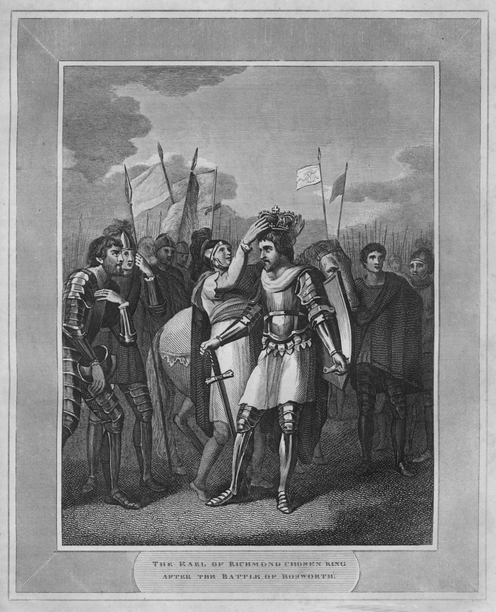 Richmond grófja választott királyt a bosworthi csata után, 1838 alkotó: Unbekannt