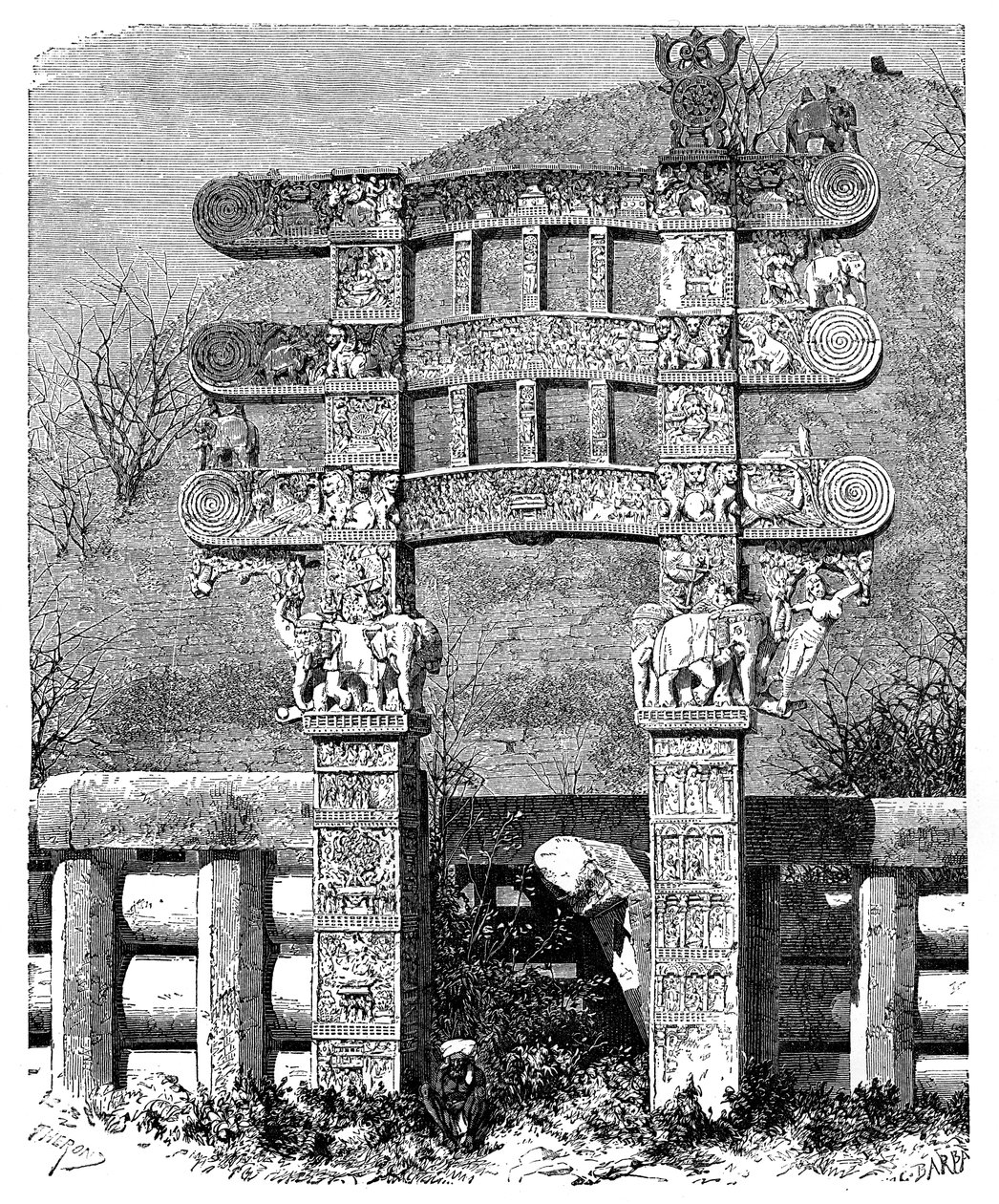 A Sanchi-tó keleti kapuja, India, 1895 alkotó: Unbekannt