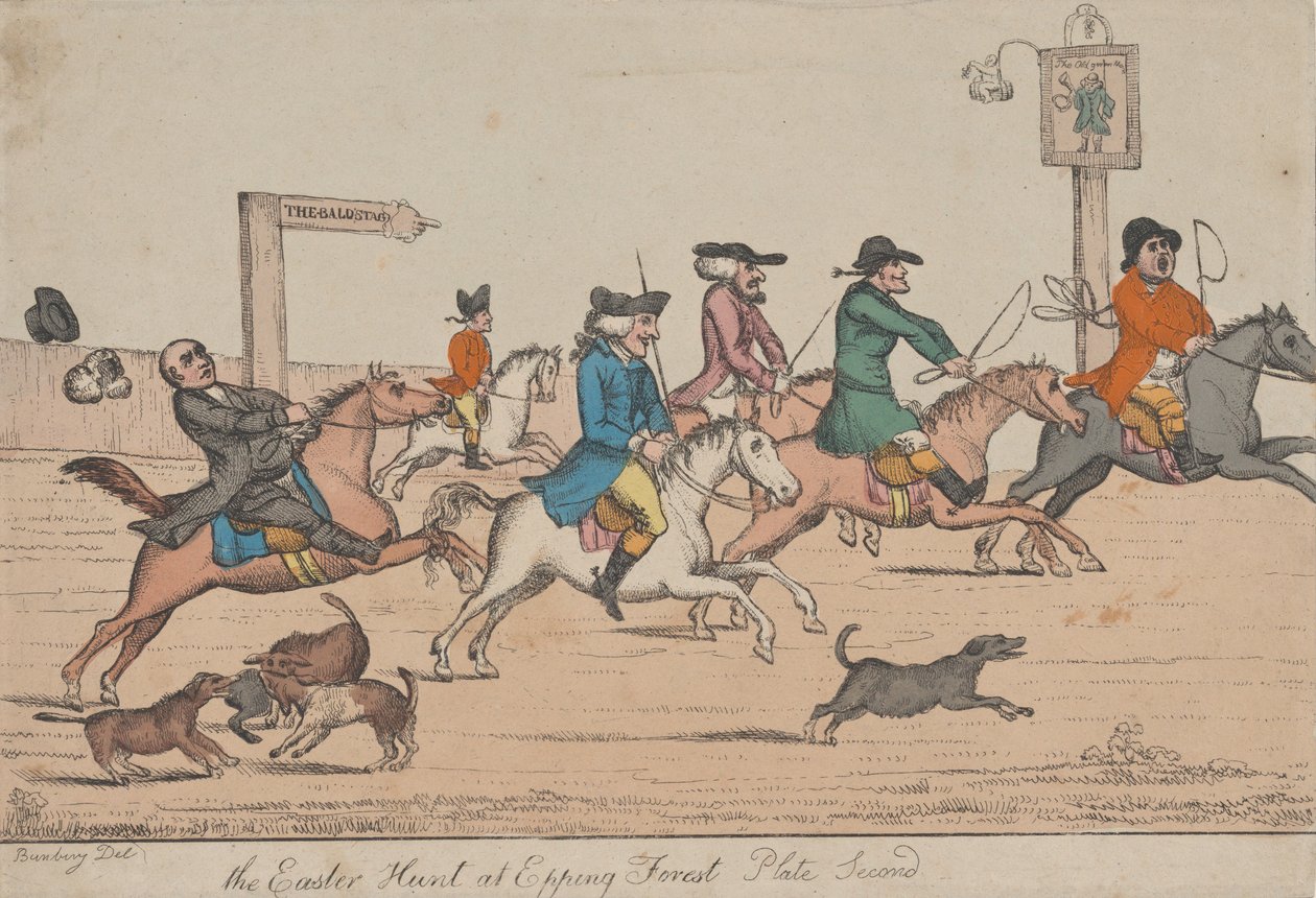 A húsvéti vadászat az Epping-erdőben, Plate Second, kb. 1810. alkotó: Unbekannt