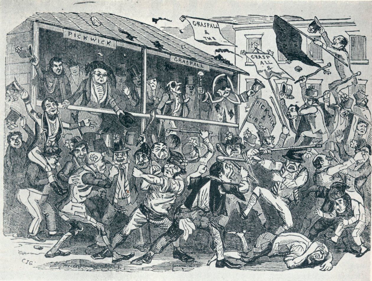 Választás Eatanswillben, c1836, 1925 alkotó: Unbekannt