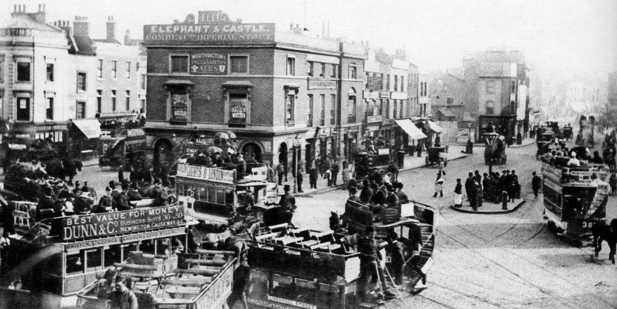 Az elefánt és a kastély a lovas villamos idején, London, 1926-1927 alkotó: Unbekannt