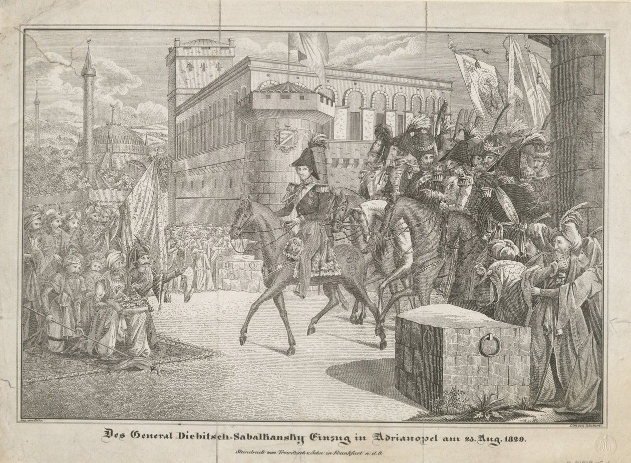 Ivan Ivanovics Diebitsch-Zabalkansky gráf belépése Adrianopolyba, 1829 alkotó: Unbekannt