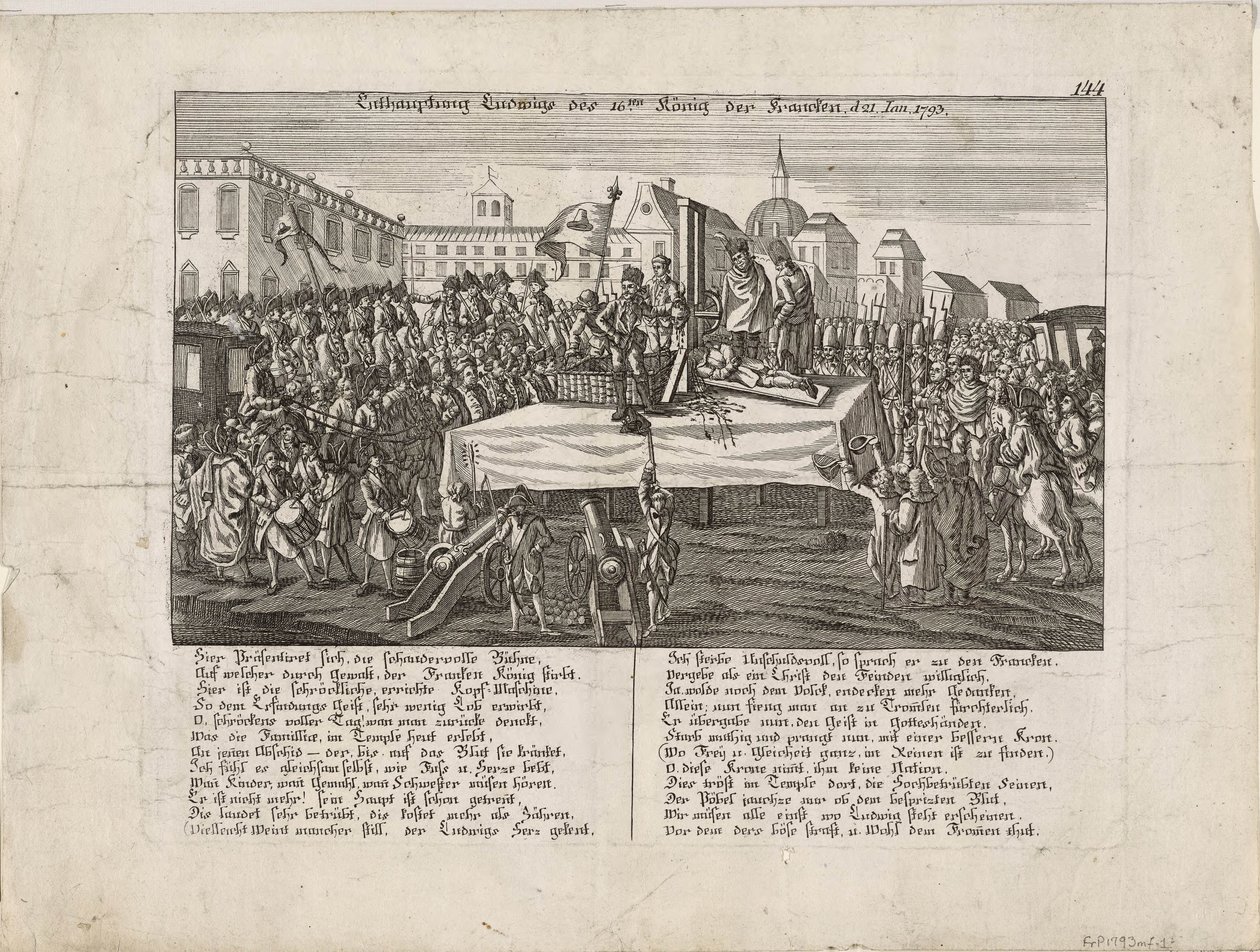 XVI. Lajos kivégzése 1793. január 21-én alkotó: Unbekannt
