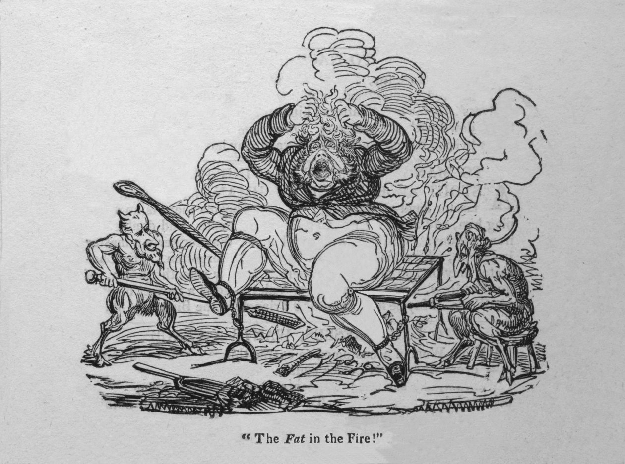 A kövér a tűzben!, c1820. alkotó: Unbekannt