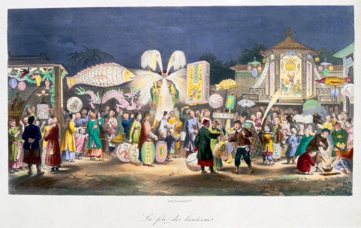 A Lámpás Fesztivál, Kína, 1824-1827 alkotó: Unbekannt