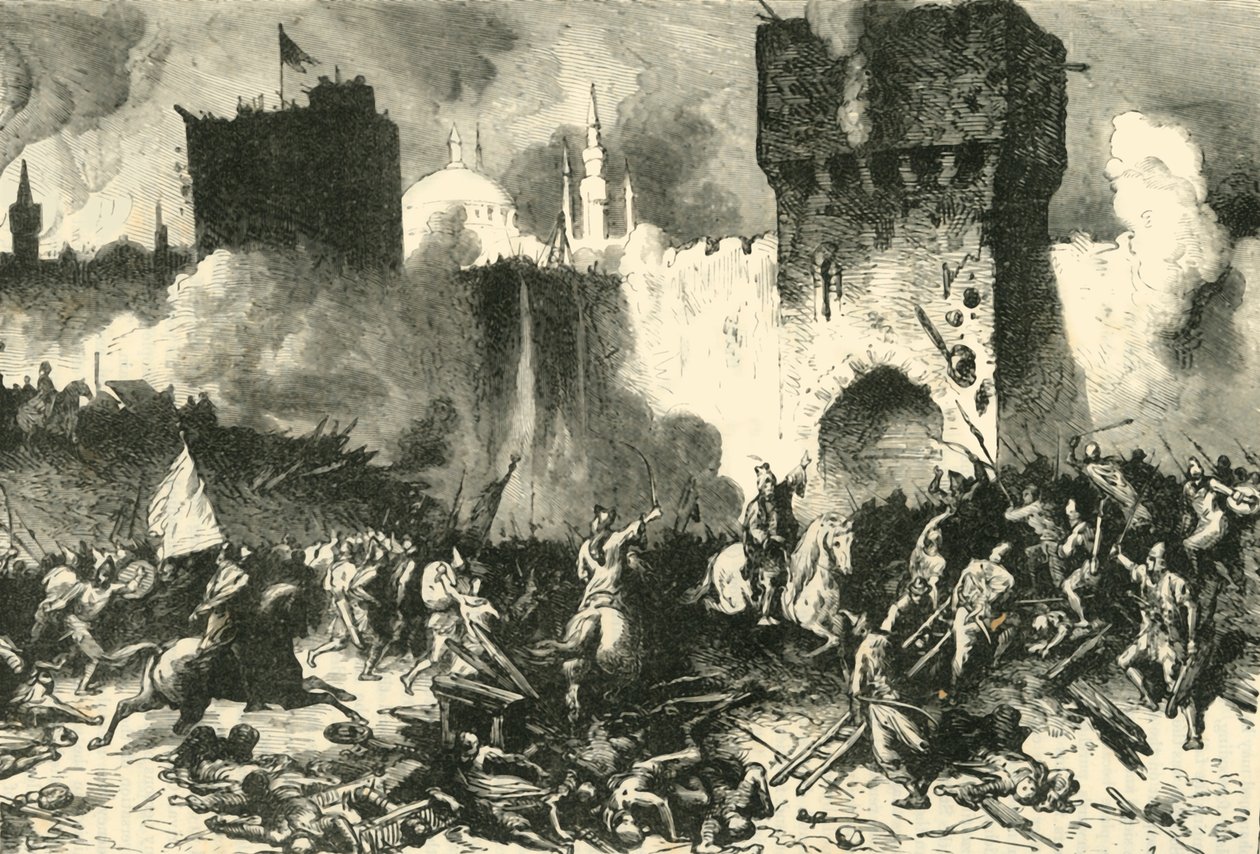 A végső támadás Konstantinápoly ellen, 1453. május 29., 1890. alkotó: Unbekannt