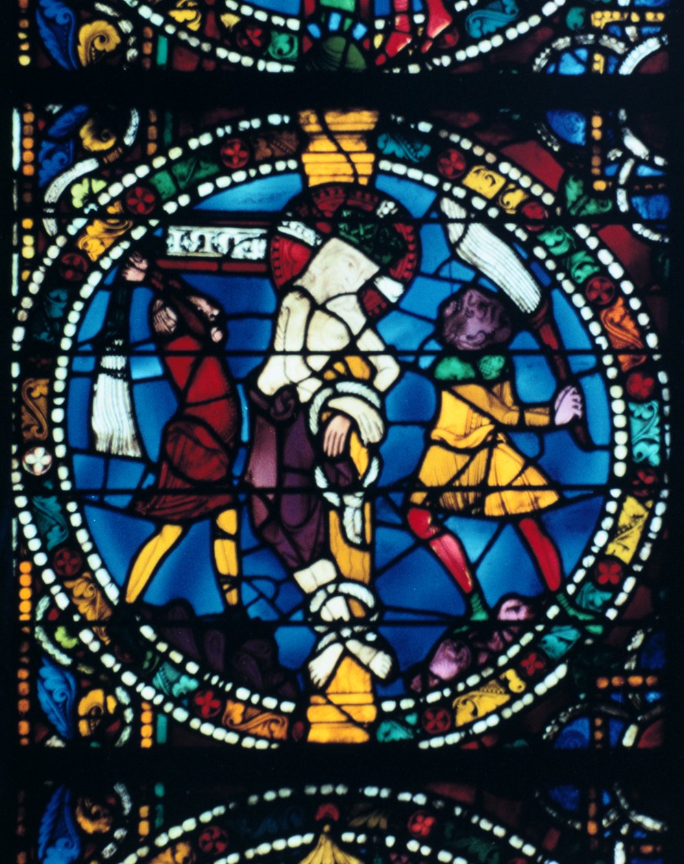 The Flagellation, ólomüveg, Chartres-i katedrális, Franciaország, 1194-1260 alkotó: Unbekannt