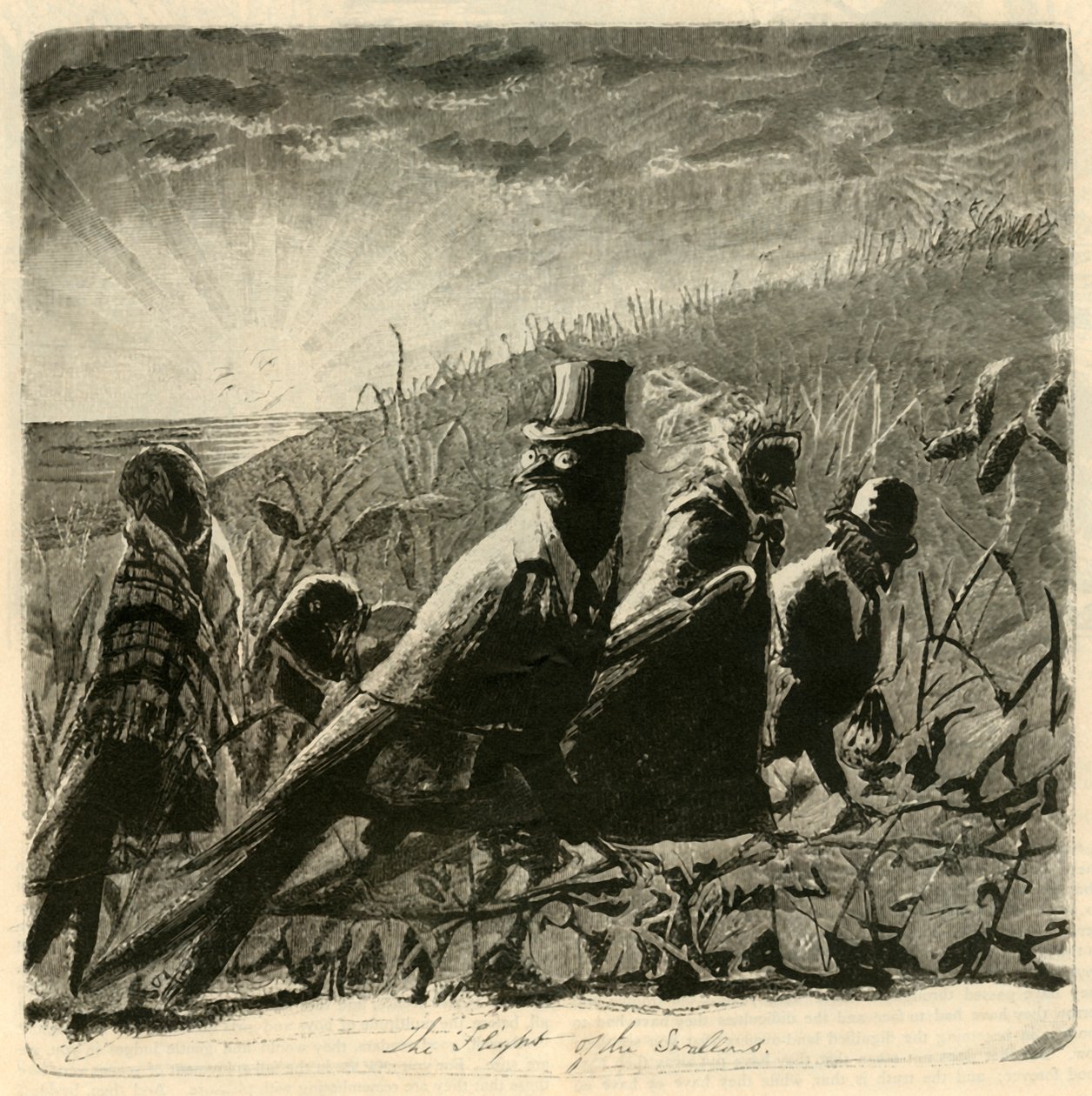 A fecskék menekülése, 1882. alkotó: Unbekannt