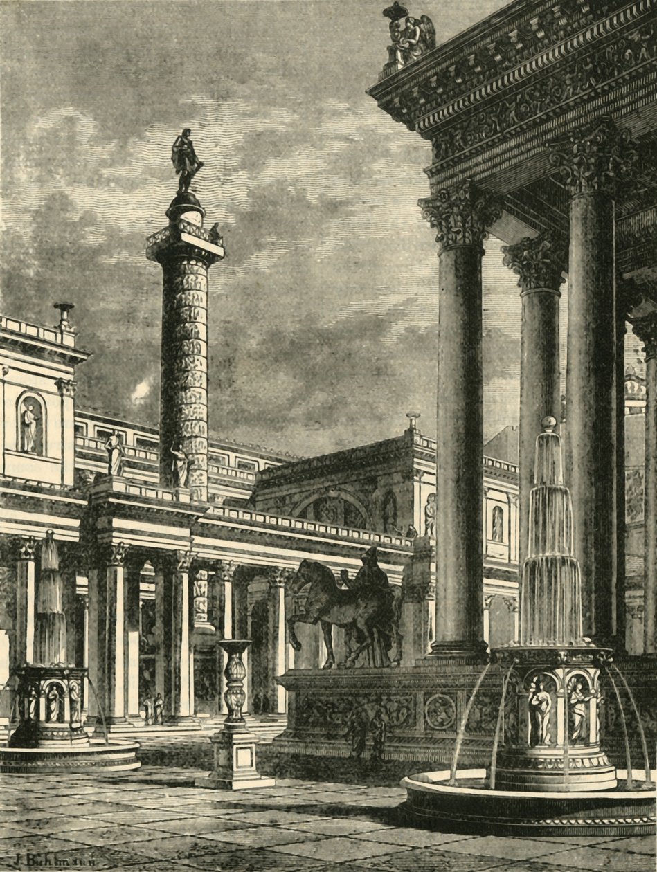 A Traianus-restaurálás fóruma és oszlopa, 1890. alkotó: Unbekannt