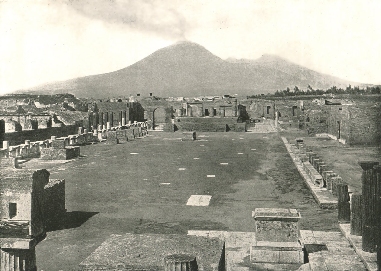 A fórum Pompeji és Vezúvnál, Olaszország, 1895. alkotó: Unbekannt
