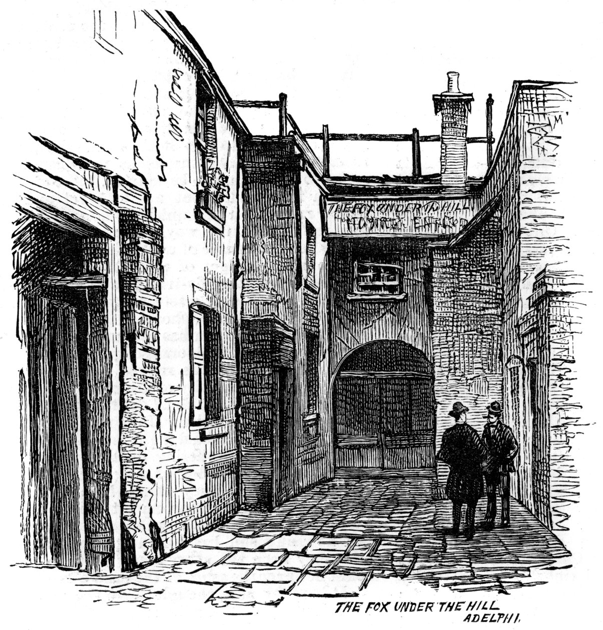 The Fox under the Hill nyilvános ház, Adelphi, Westminster, London, 1887 alkotó: Unbekannt
