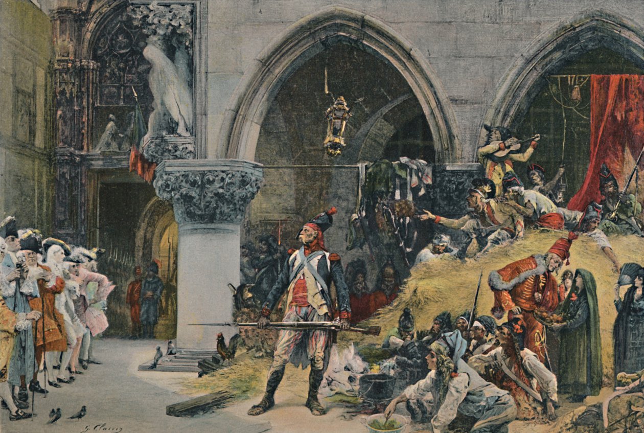 A franciák a hercegi palota előtt, Velence, 1797, 1896 alkotó: Unbekannt