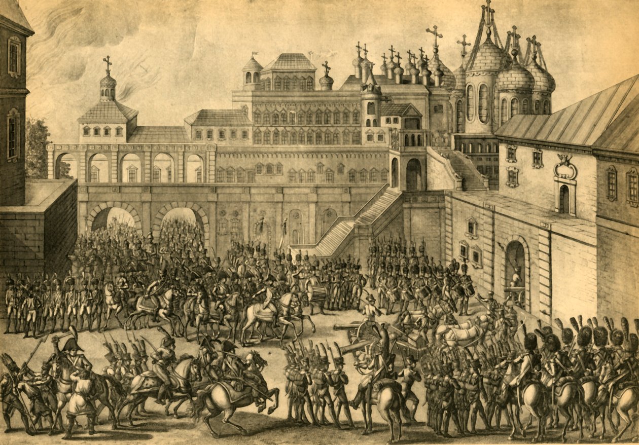 A franciák belépnek Moszkvába, 1812 szeptemberében, 1921. alkotó: Unbekannt