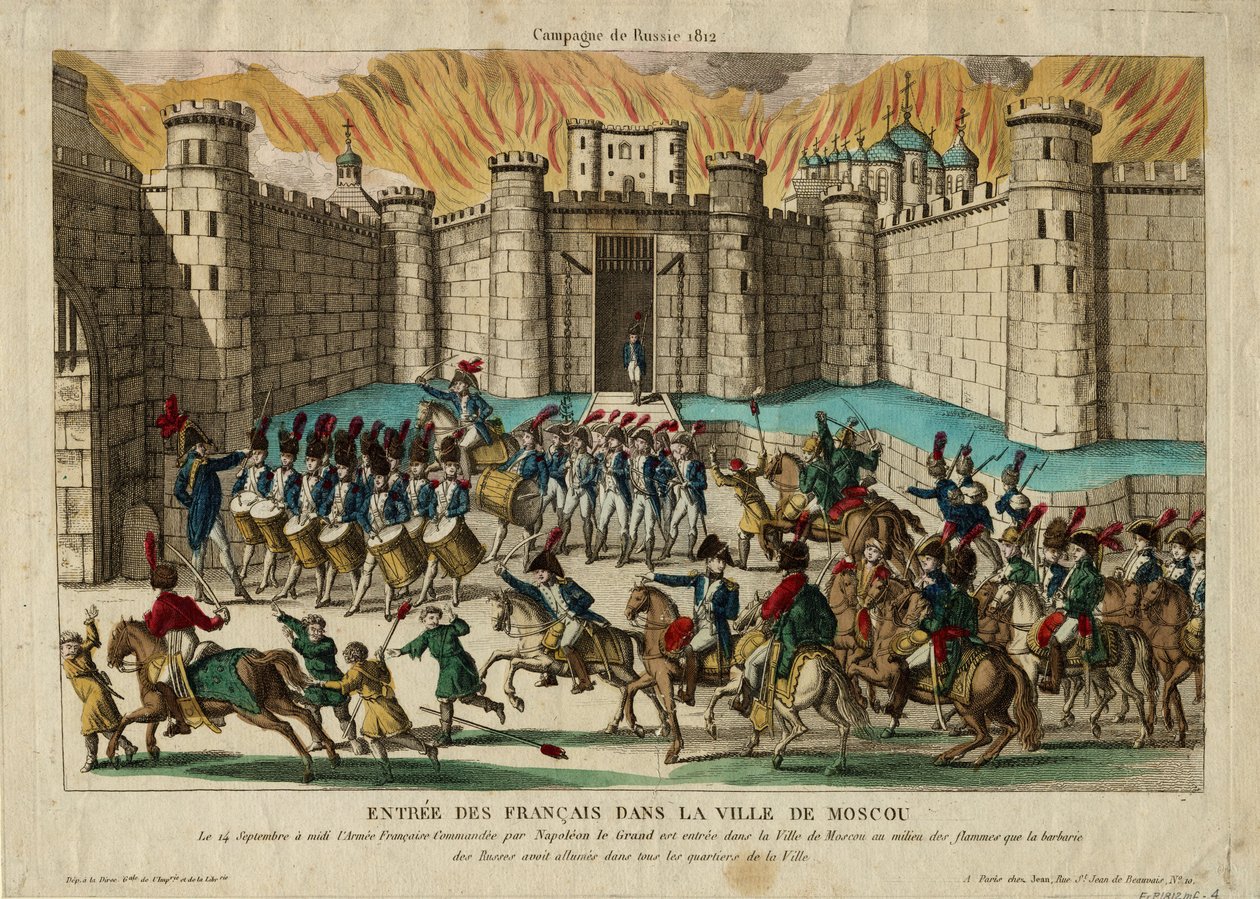 A franciák bevonulása Moszkvába, 1812 alkotó: Unbekannt