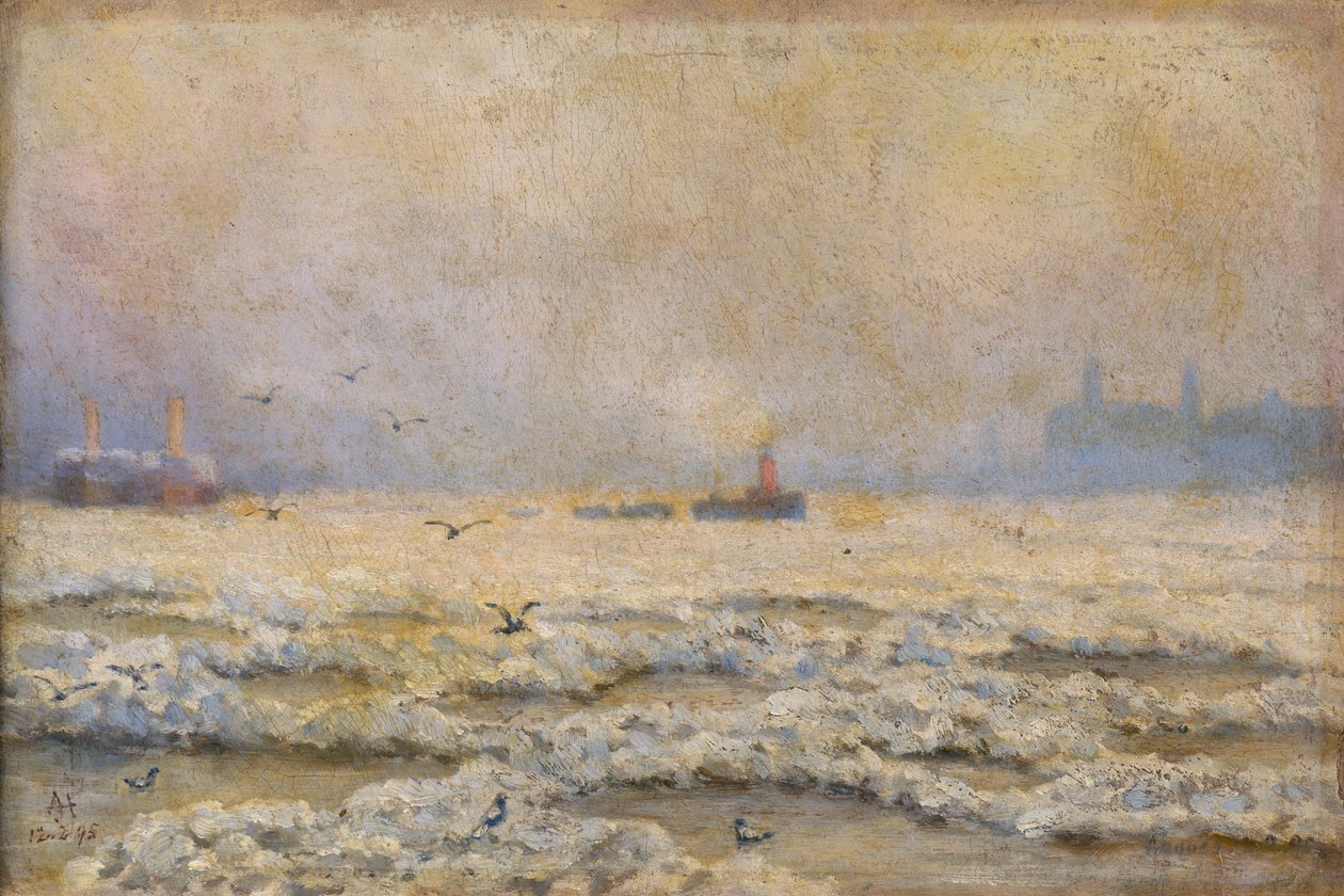 "The Frozen Thames at Greenwich", 1895 alkotó: Unbekannt