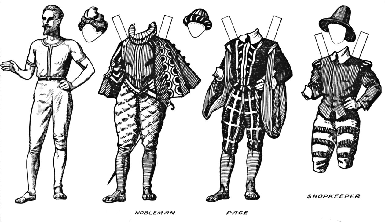 The Gallery of British Costume: Ruha, amelyet a tizenhatodik század végén viseltek, 1934 alkotó: Unbekannt