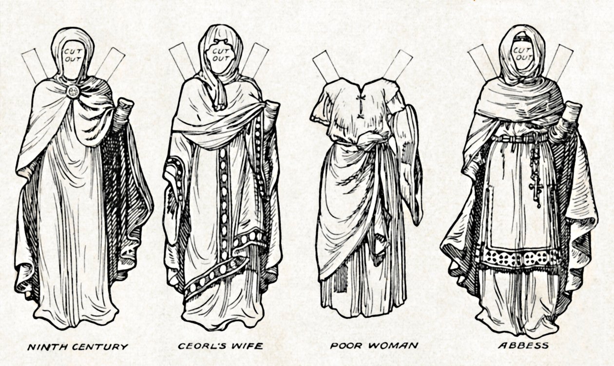 The Gallery of British Costume: Hogyan öltözködtek az emberek az angolszász időkben, 1934 alkotó: Unbekannt