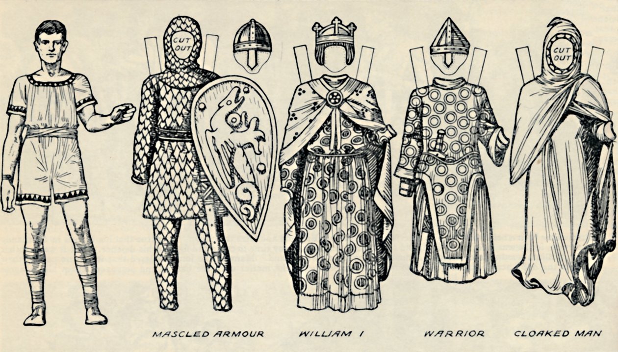 A brit jelmezek galériája: A ruha, amelyet az emberek viseltek a normann időkben, 1934 alkotó: Unbekannt