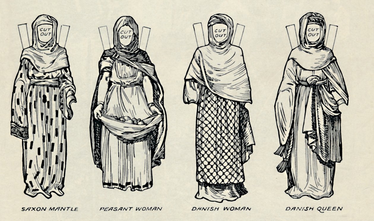 The Gallery of British Costume: A dánok és későbbi angolszászok ruhája, 1934 alkotó: Unbekannt