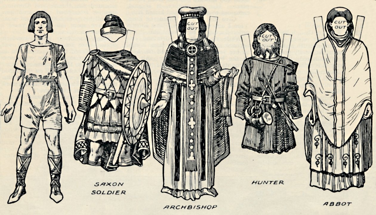 The Gallery of British Costume: A dánok és későbbi angolszászok ruhája, 1934 alkotó: Unbekannt