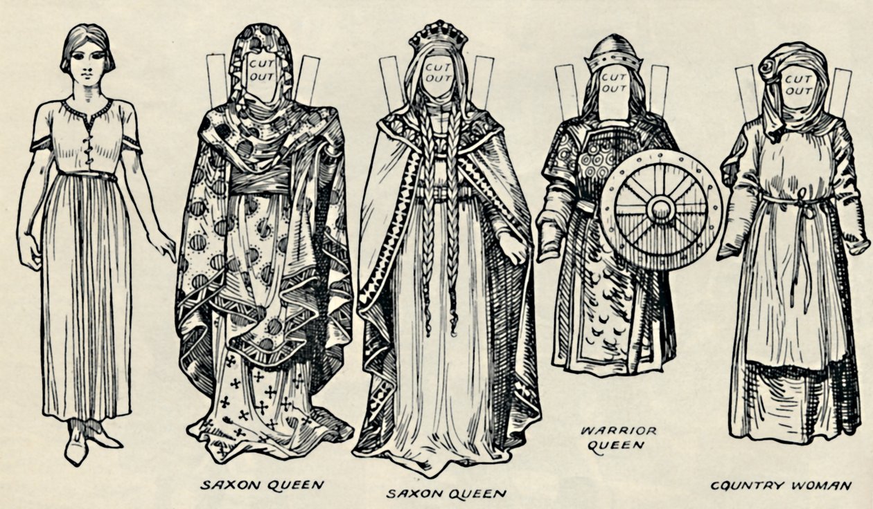 The Gallery of British Costume: A dánok és későbbi angolszászok ruhája, 1934 alkotó: Unbekannt