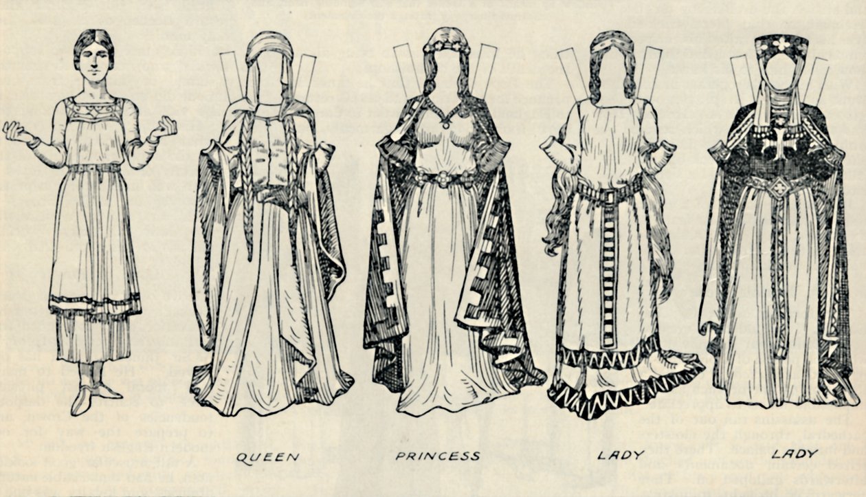 The Gallery of British Costume: Ruhatípusok a korai Plantagenet időkben, c1934 alkotó: Unbekannt