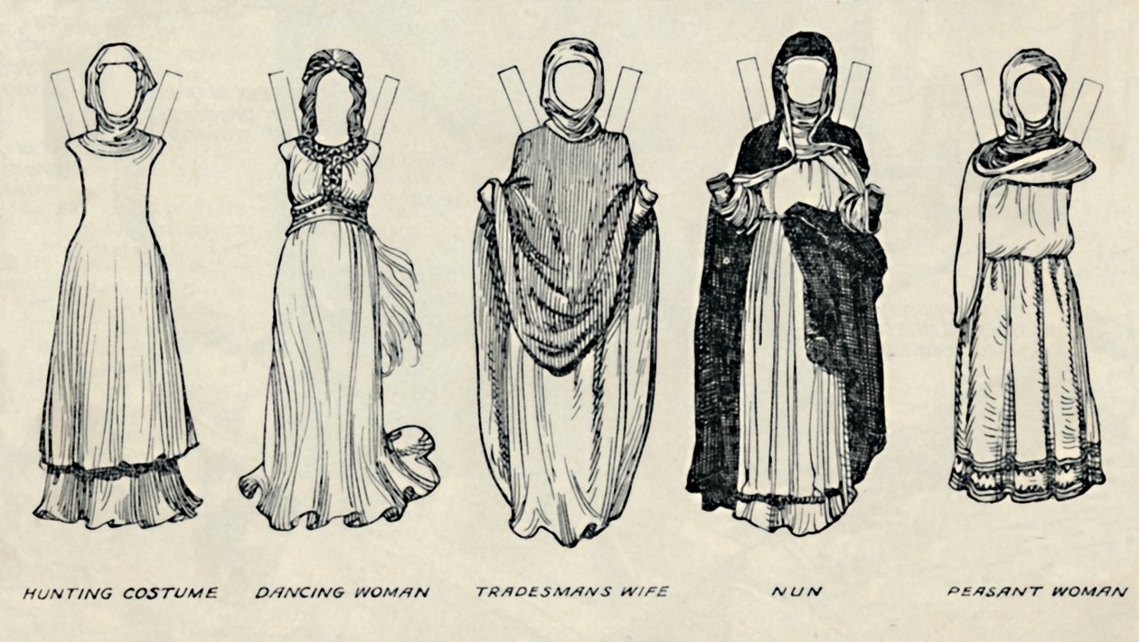 The Gallery of British Costume: Ruhatípusok a korai Plantagenet időkben, c1934 alkotó: Unbekannt