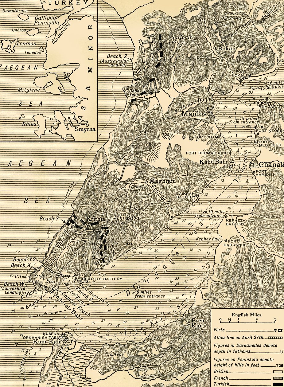 A gallipoli hadjárat, első világháború, 1915, c1920. alkotó: Unbekannt