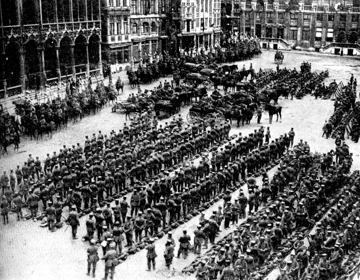 A német hadsereg Brüsszelben, első világháború, 1914 alkotó: Unbekannt