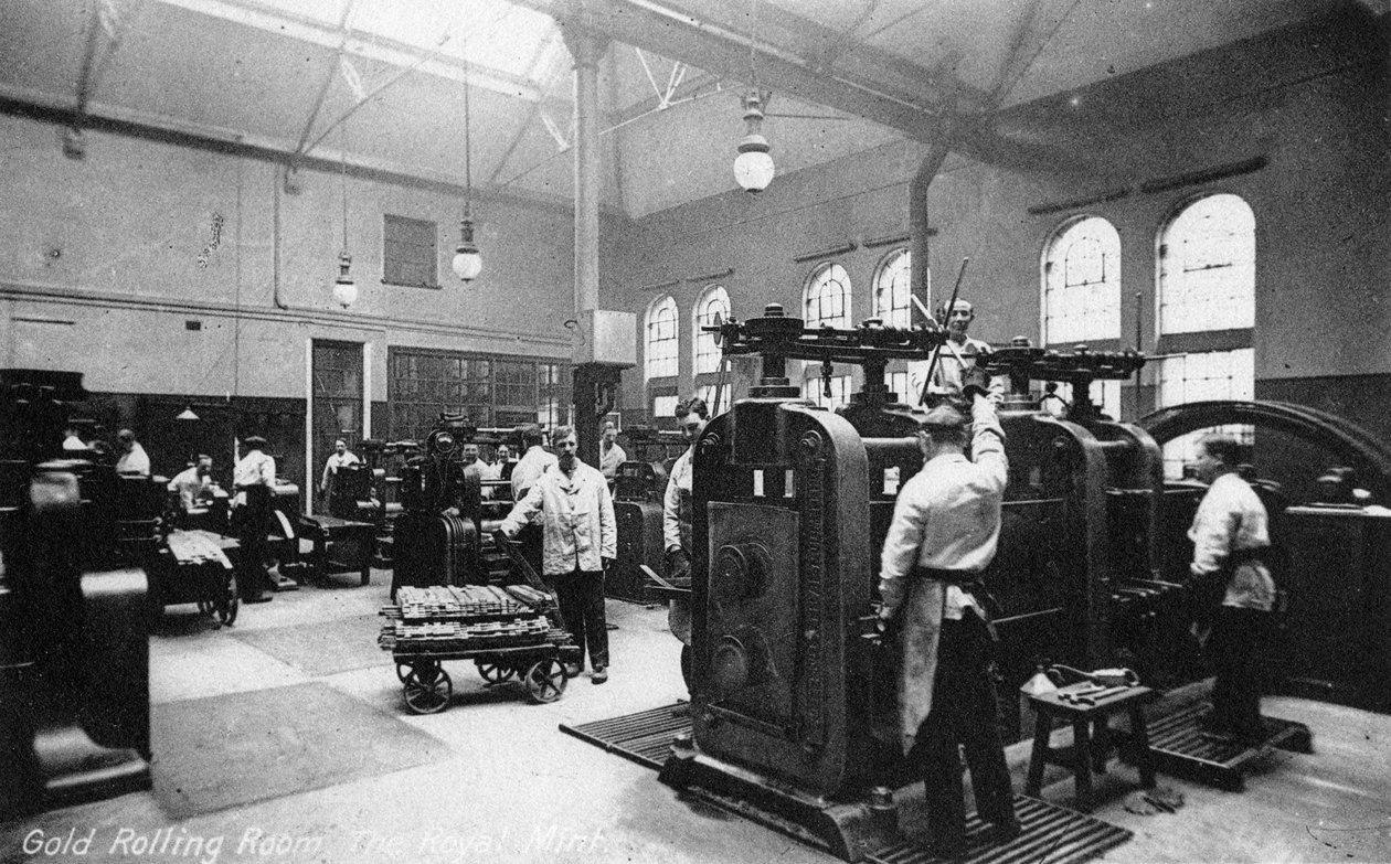 The Gold Rolling Room, Királyi Pénzverde, Tower Hill, London, 20. század eleje alkotó: Unbekannt