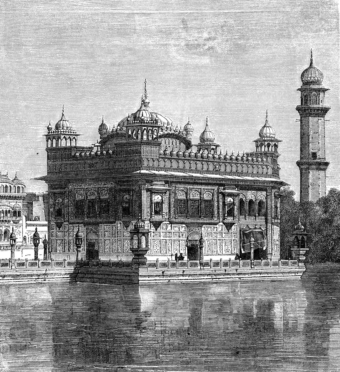 Az Arany Templom és a Halhatatlanság Tava Amritsarban, Indiában, 1895 alkotó: Unbekannt