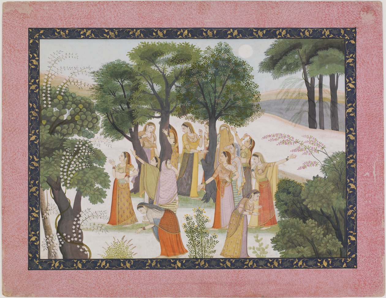 A gópik Krsnát keresnek egy Bhagavata Puránából, kb. 1780. alkotó: Unbekannt