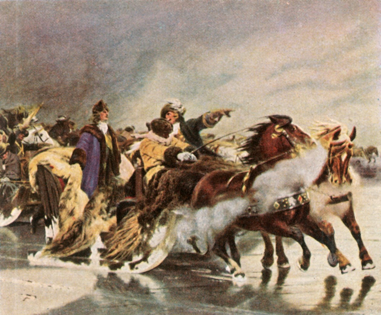 A nagy választófejedelem átkel a Kuróniai-lagúnán, 1679. január 1936. alkotó: Unbekannt