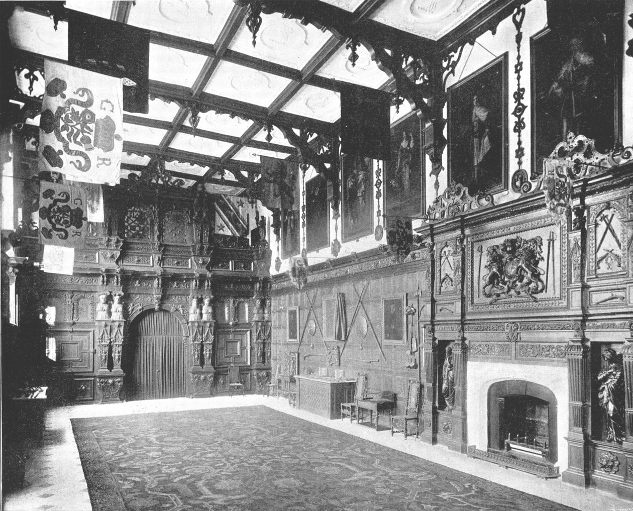 The Great Hall at Audley End, Saffron Walden, Essex, 1894. alkotó: Unbekannt