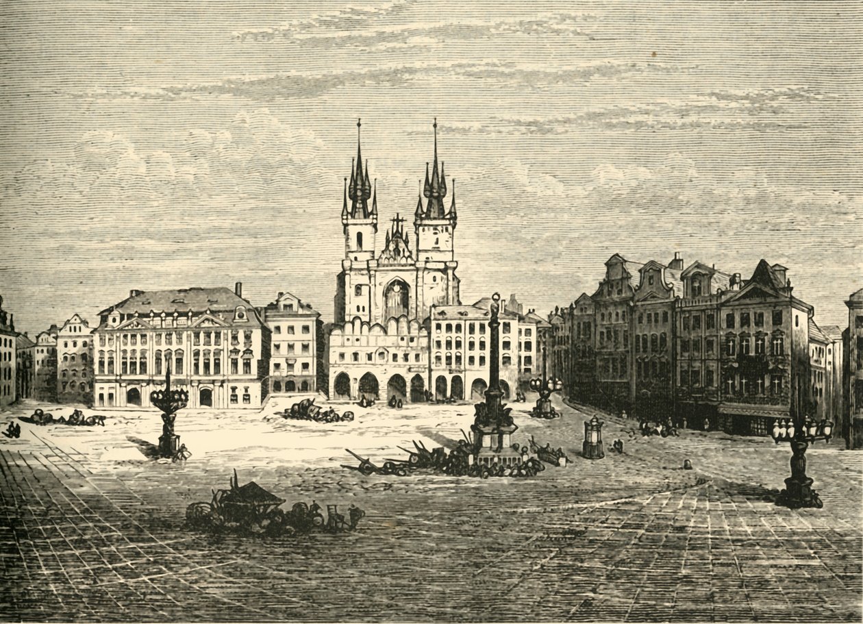 A Nagy tér, Prága, 1890. alkotó: Unbekannt