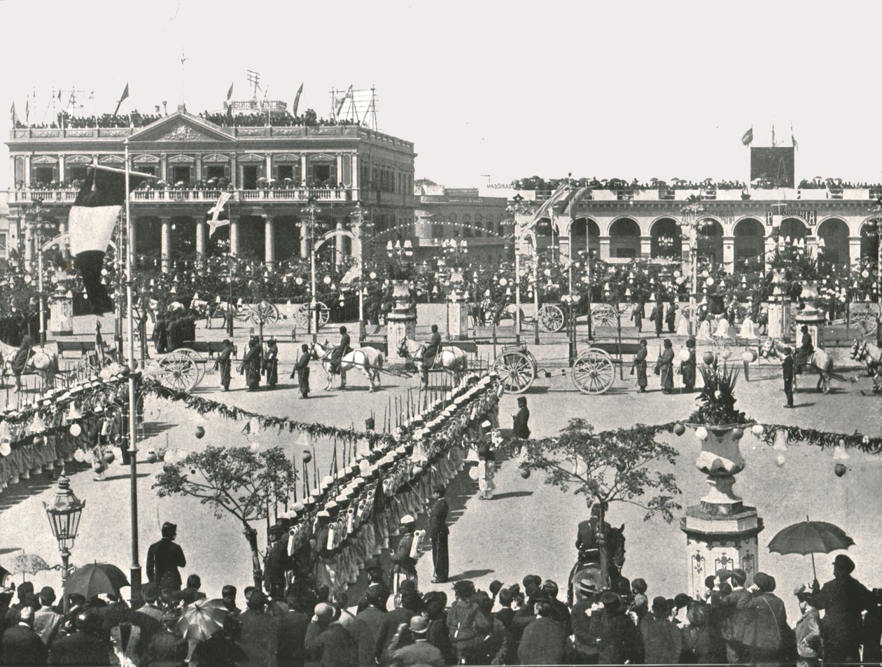 A Nagy tér egy ünnepnapon, Montevideo, Uruguay, 1895. alkotó: Unbekannt