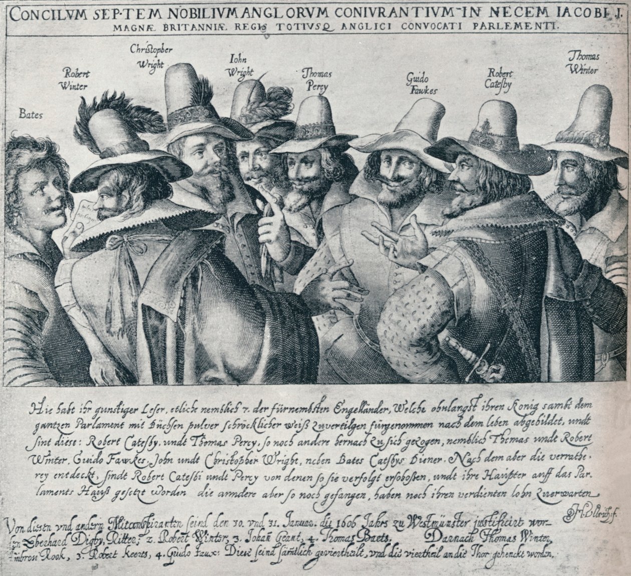 A puskaporos összeesküvők és Bates szolgájuk, 1605, 1901 alkotó: Unbekannt