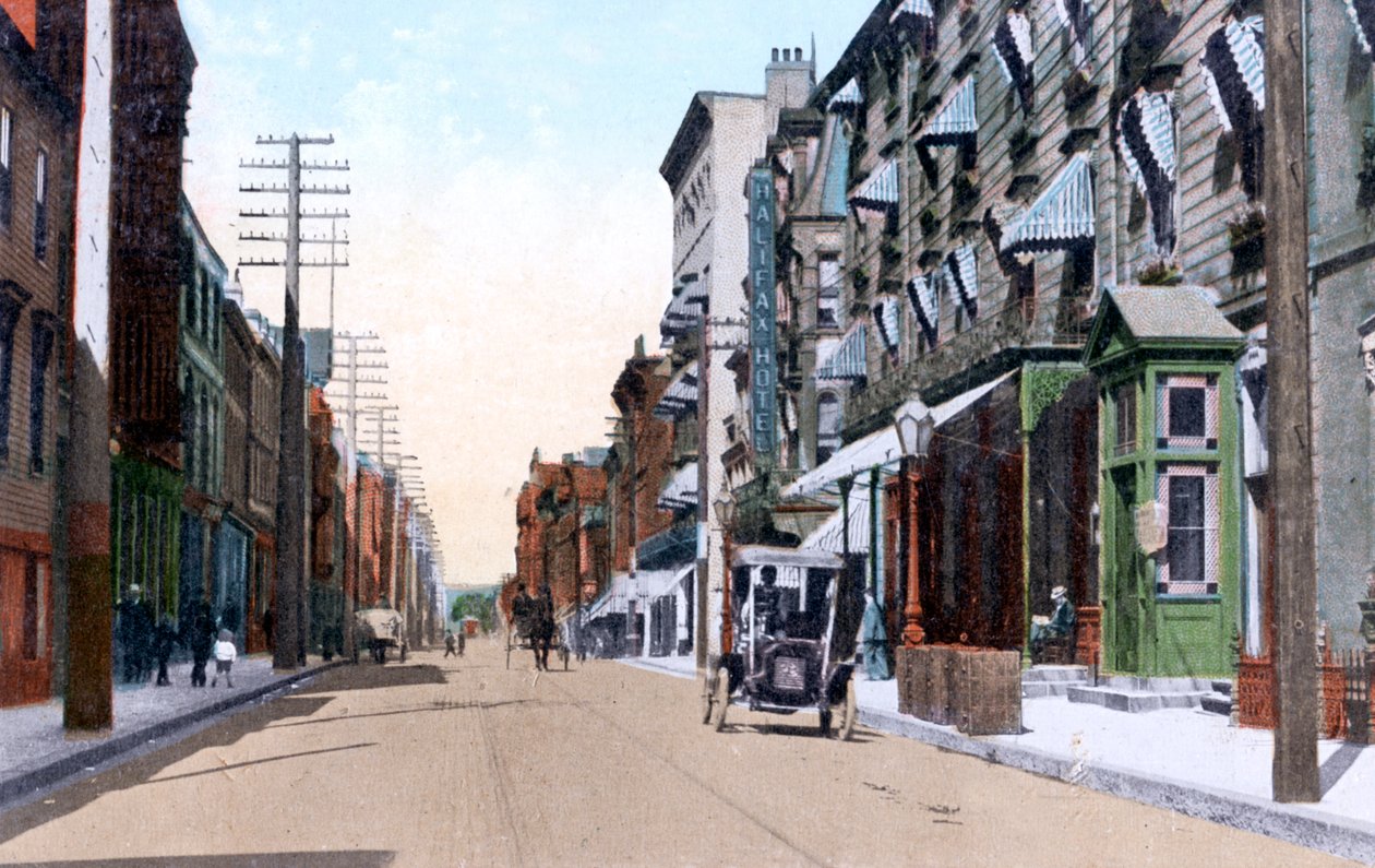 The Halifax and Queens Hotels, Hollis Street, Halifax, Nova Scotia, Kanada, 1911 alkotó: Unbekannt