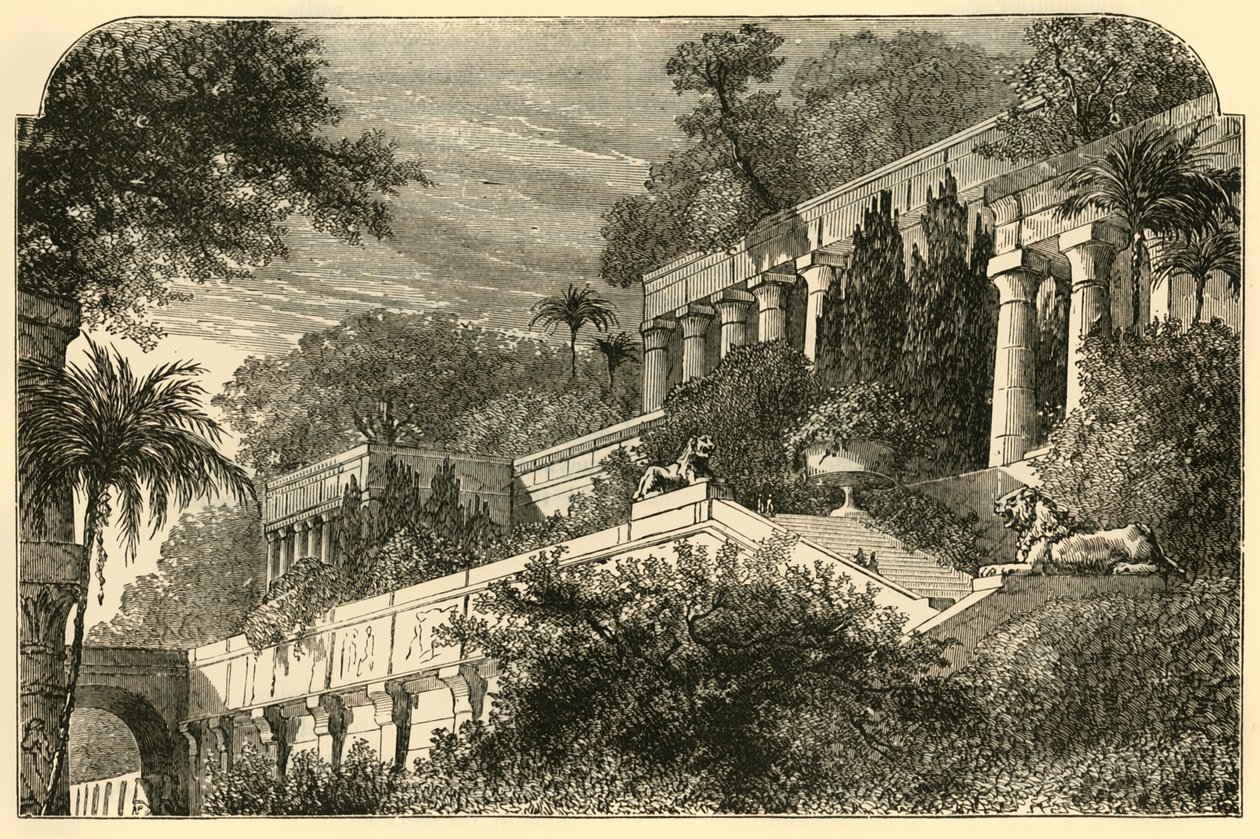 Az ókori Babilon függőkertjei, 1890. alkotó: Unbekannt